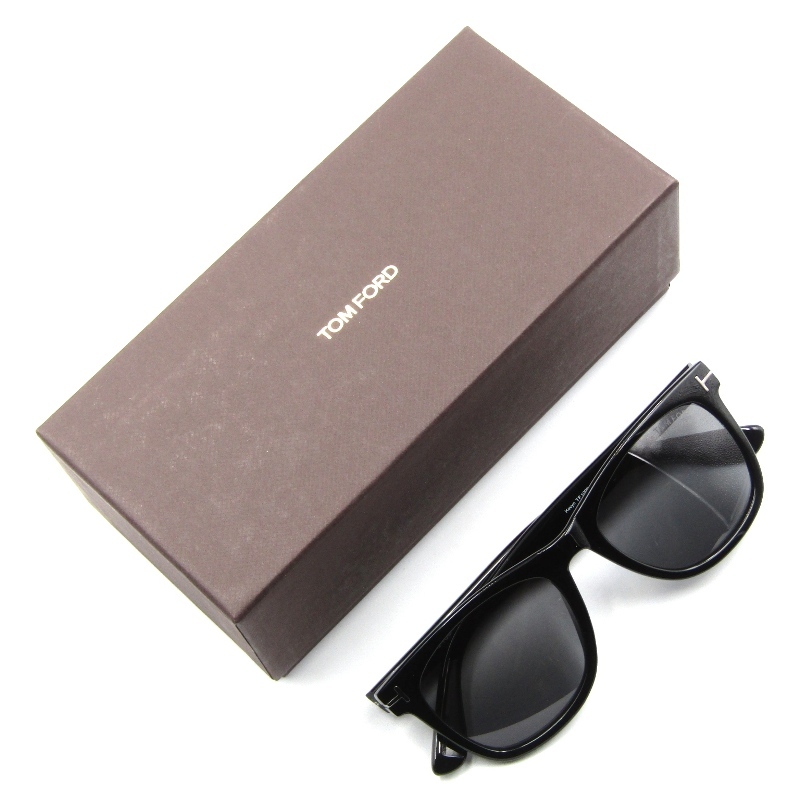美品 TOM FORD トムフォード サングラス Kevyn TF1099-N ECO イタリア製 ケヴィン ウェリントン 偏光 01D ブラック/シルバー 65007874拍卖