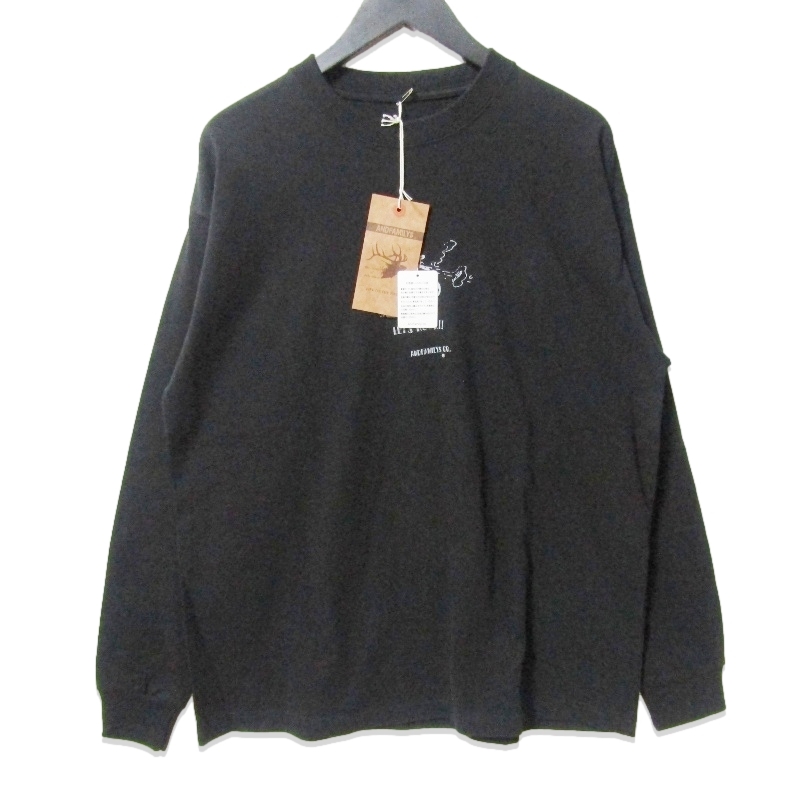 未使用 ANDFAMILYS アンドファミリー 長袖Tシャツ XX-24092P U.S.A. Original L/S Tee - Smokin ブラック 黒 L タグ付き 27110188拍卖