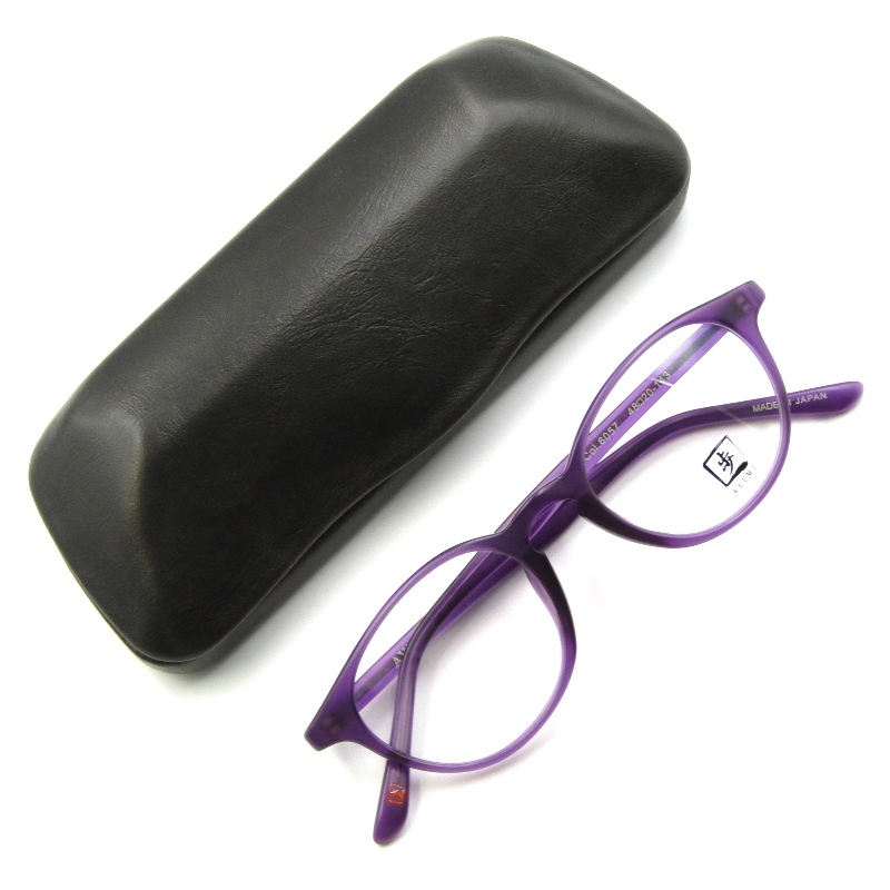 未使用 歩 AYUMI アユミ メガネフレーム L-1021 日本製 ボストン セルロイド 6057 バイオレットマット 65007938拍卖