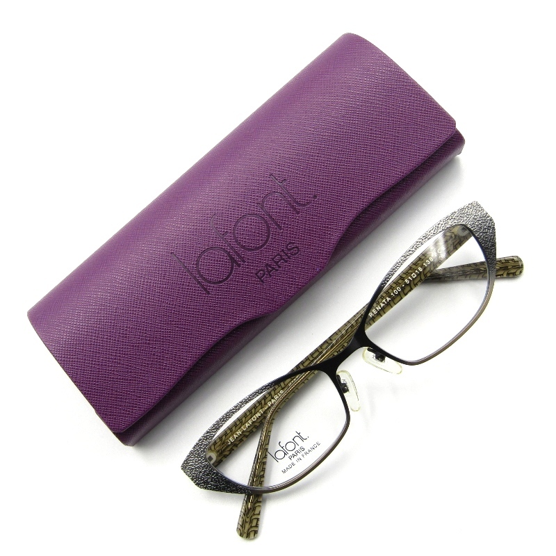 未使用 Lafont ラフォン メガネフレーム RENATA フランス製 フォックス シートメタル 100 ダークグレー/ブラック/ゴールド 61003068拍卖