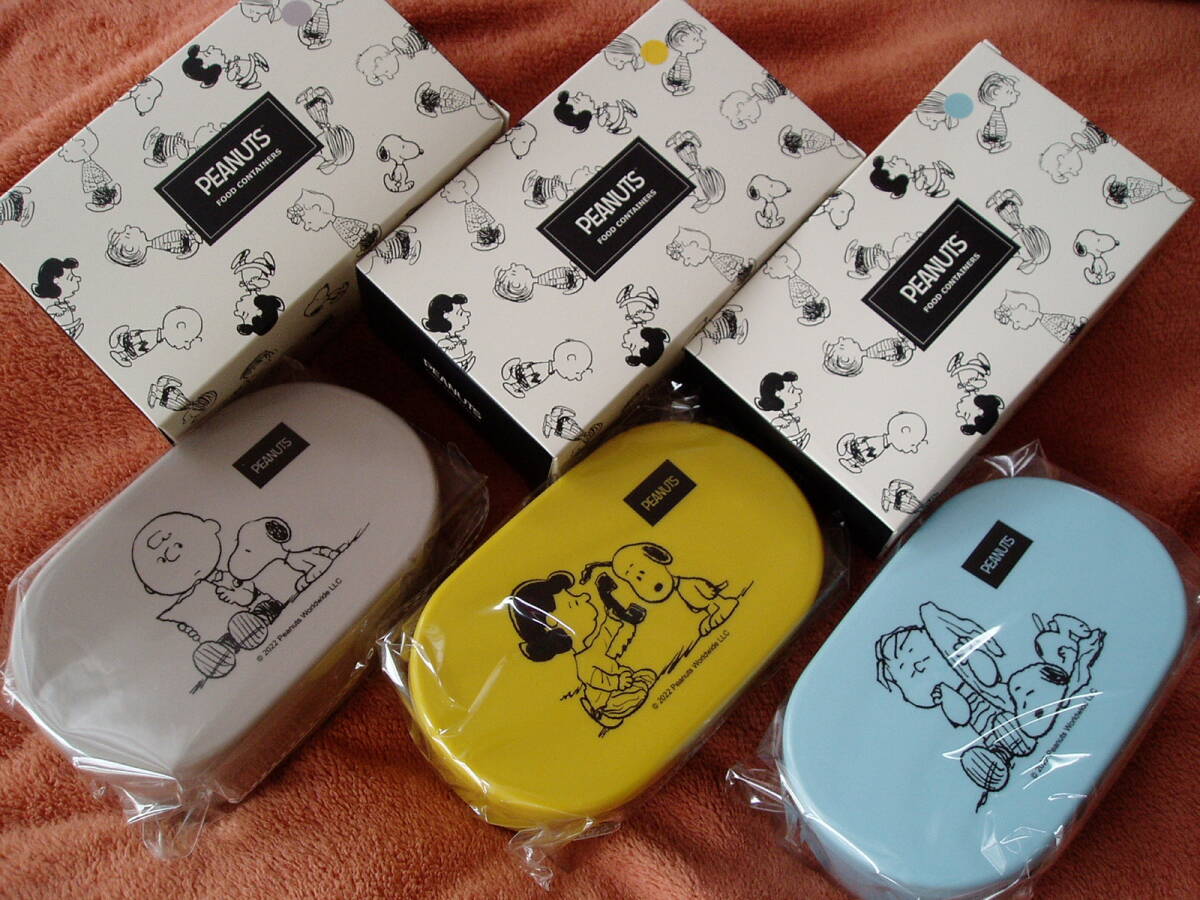 未使用【スヌーピー】フードコンテナ2個組全3種セット(大/60×145×88mm小/45×135×78mm)拍卖