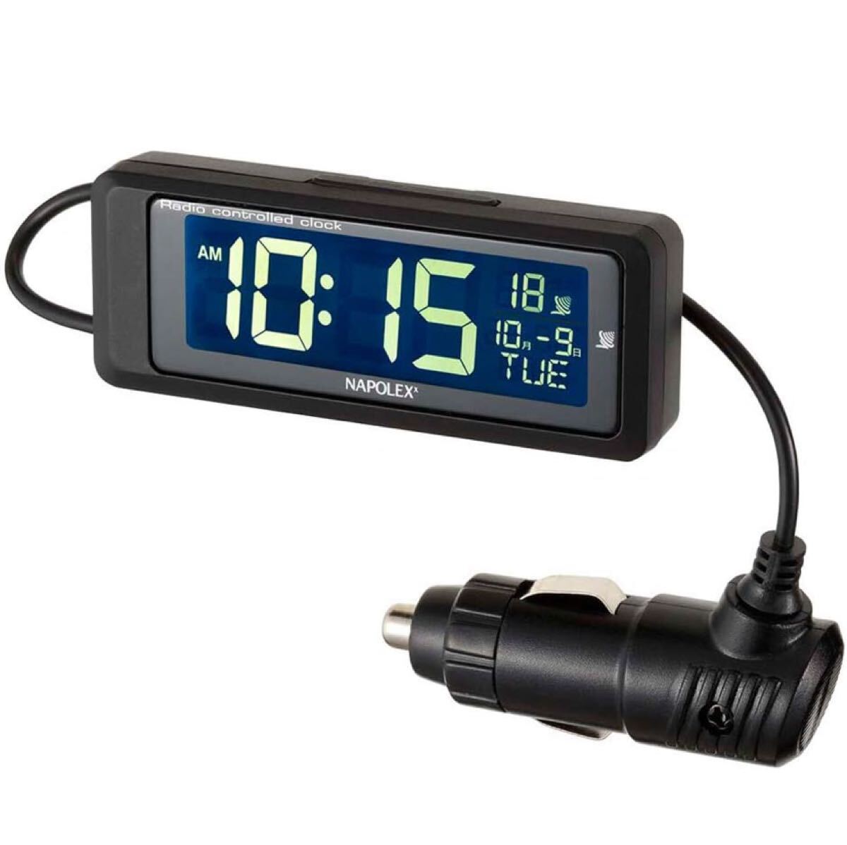 ナポレックス(Napolex) 車用電波時計 カープラグ給電(12V) ホワイトLEDバックライト カレンダー表示機能 車用時計 Fizz-1075拍卖