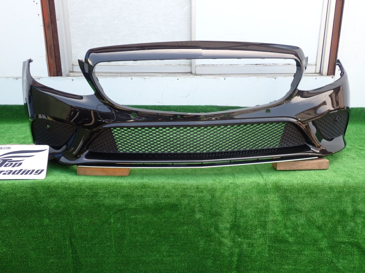L5580vc ベンツ純正 Cクラス W205/S205 後期 アヴァンギャルド ベースグレード フロントバンパー スポイラー・グリル付 黒/197適合確認可能拍卖