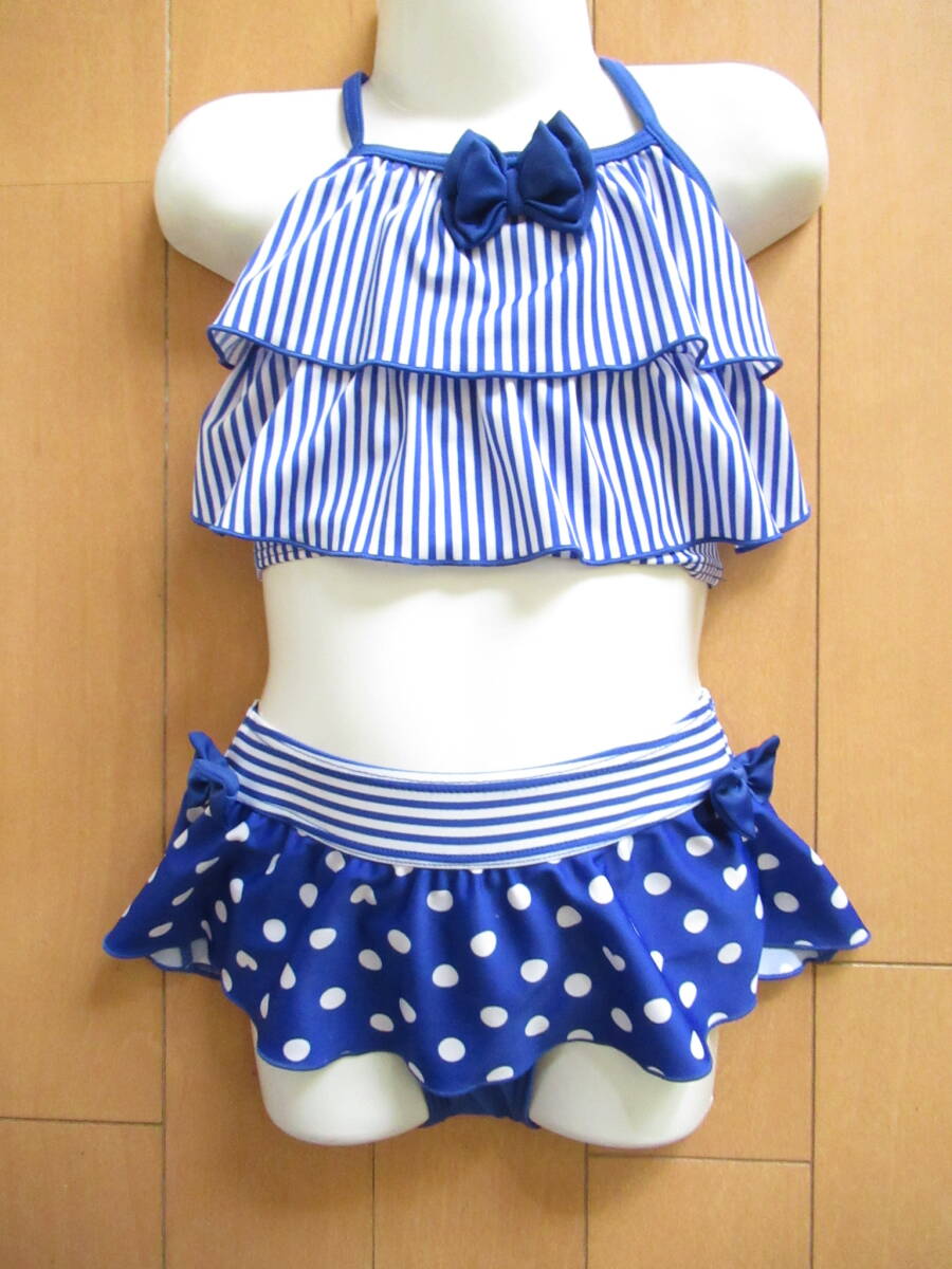 ★美品★ 西松屋 水着 スイムウェア セパレート 子供 女の子 110cm 上下2点セット SW12310拍卖