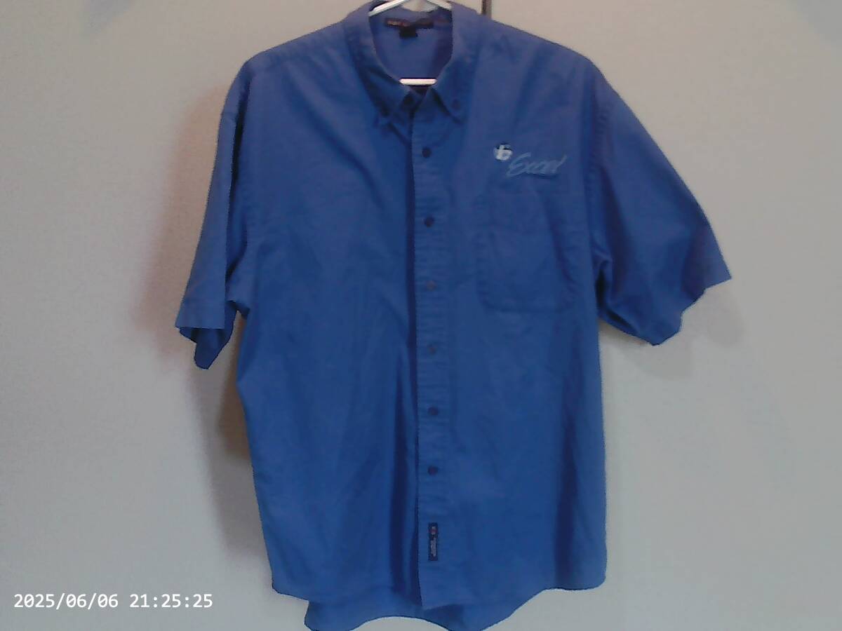 サイズL■PORT AUTHORITY■半袖ワーク シャツ■青紫色■USA古着●送料185● 拍卖