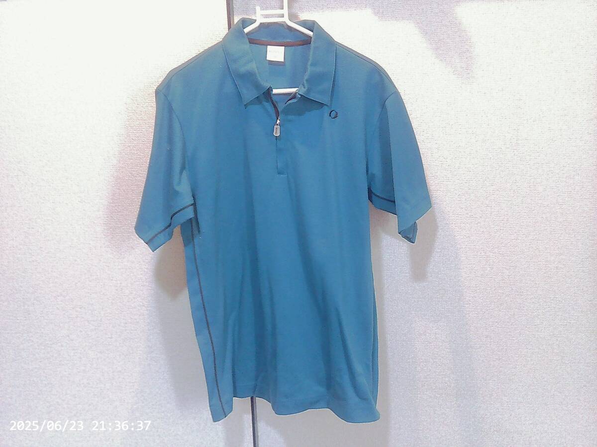 サイズM■IGNIO /イグニオ★半袖ハーフジップシャツ★青系★used●送料185● 拍卖