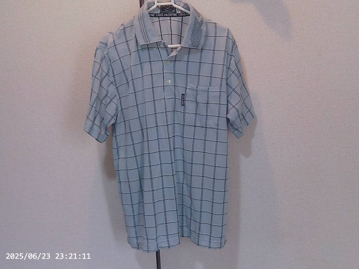 サイズM■LOUIS VALENTINO★半袖ポロシャツ★水色★used●送料185● 拍卖