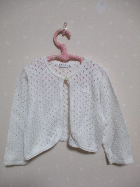 Ω セリーヌ Ω ★ 可愛いニットボレロ ★ 白 95cm 50619拍卖