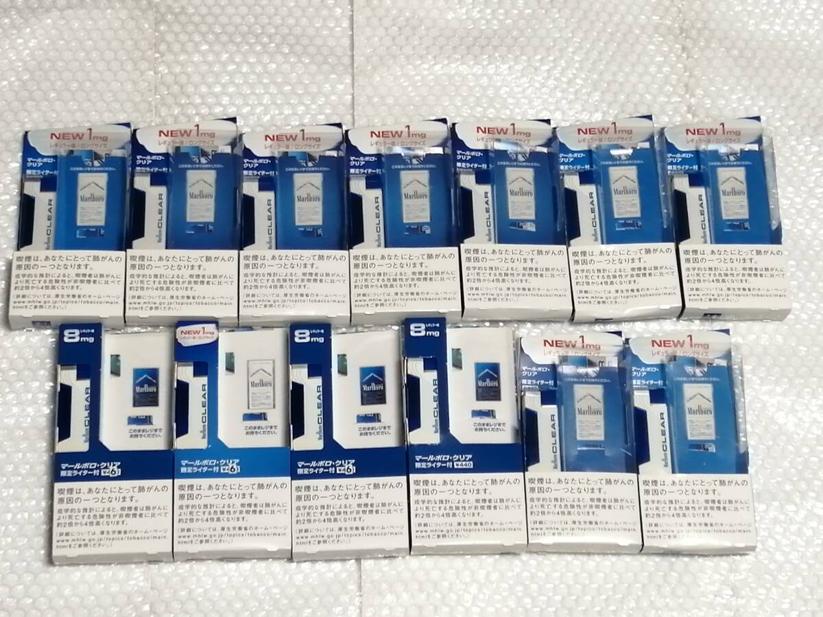 Marlboro CLEAR マルボロ クリア 非売品 ガス注入式 充填式 ライター 13点セット まとめ売り☆未使用品☆即決価格☆たばこ タバコ ライター拍卖