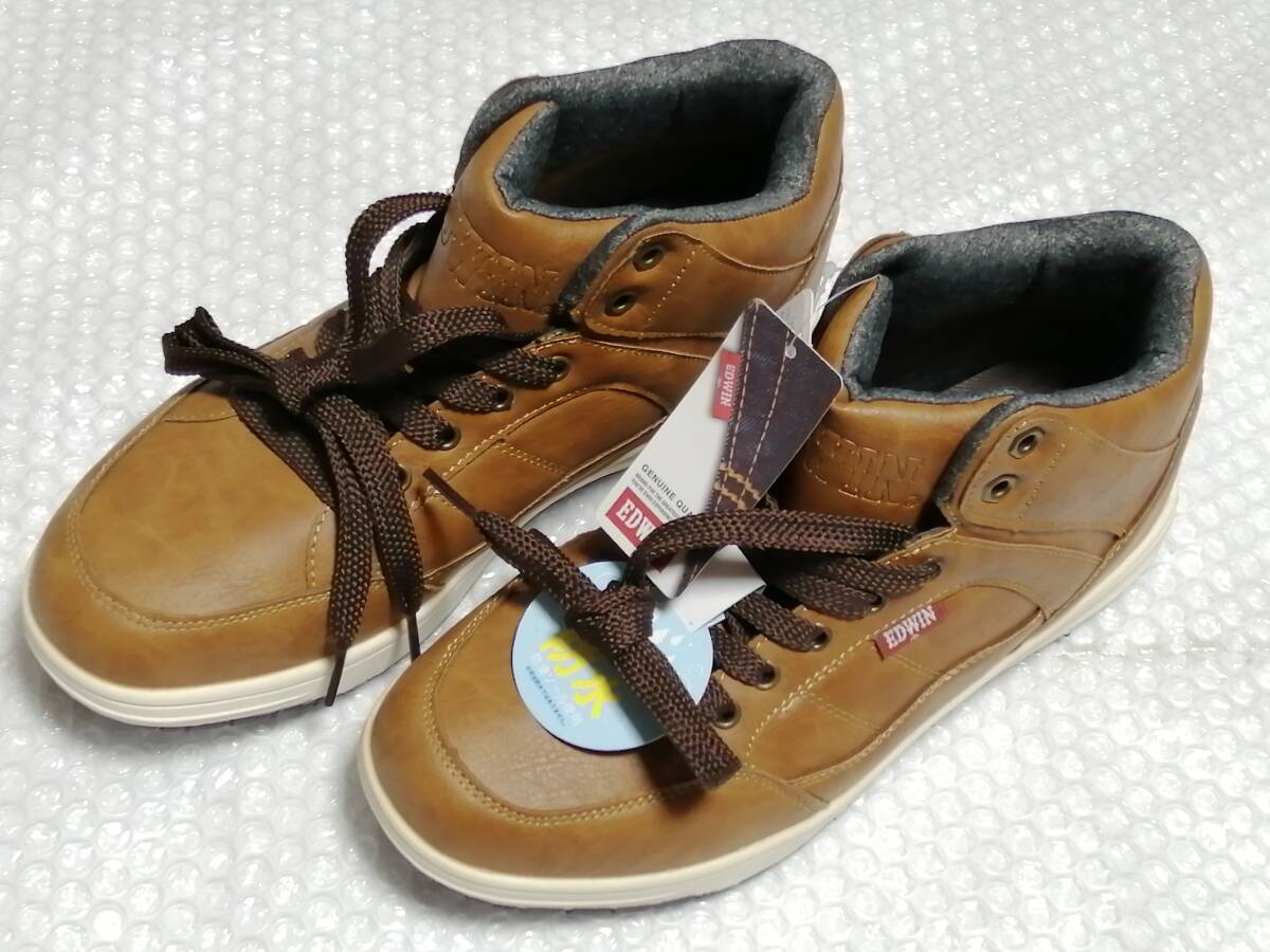 EDWIN エドウィン 防水 防滑ソール ハイカット スニーカー シューズ 26.0cm 冬靴 冬用☆未使用品☆新品☆即決価格☆拍卖