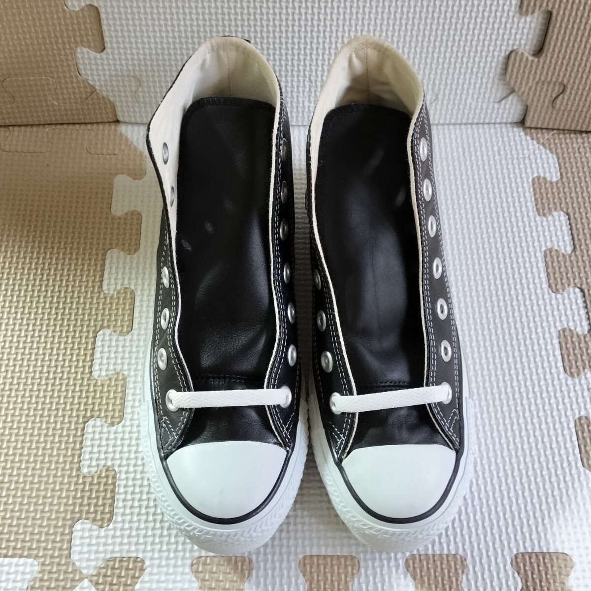 ■即決 訳あり 新品 コンバース オールスター ハイ  HI 22cm レザー ハイカット ブラック 黒 BB10拍卖