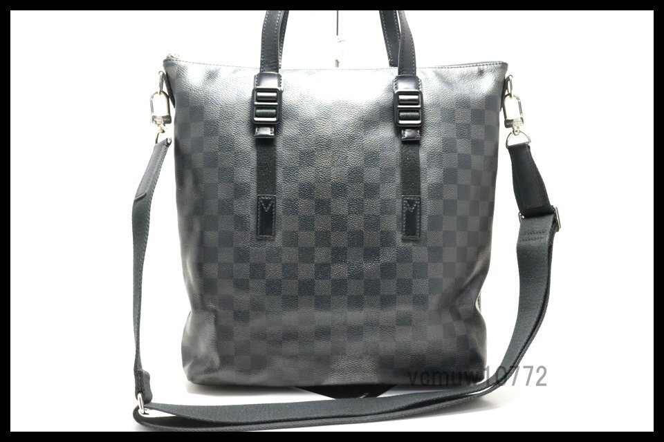 近年モデル希少美中古■LOUIS VUITTON ダミエグラフィット スカイライン レザー 2way トートバッグ ルイヴィトン■0508hc545930拍卖