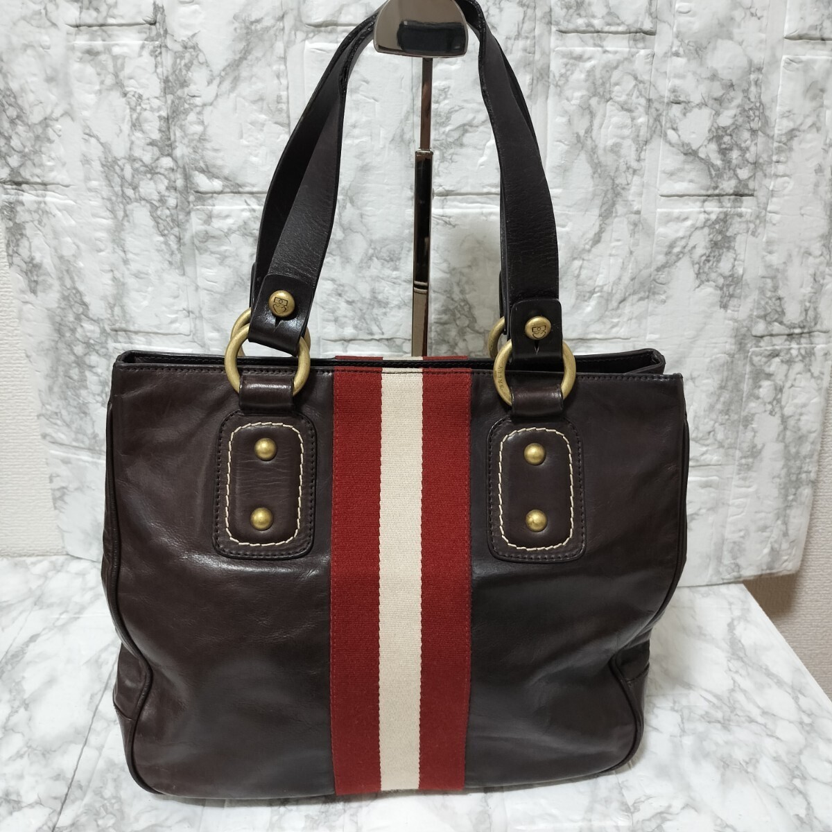 【中古美品】BALLY バリー  レザーハンドバック拍卖