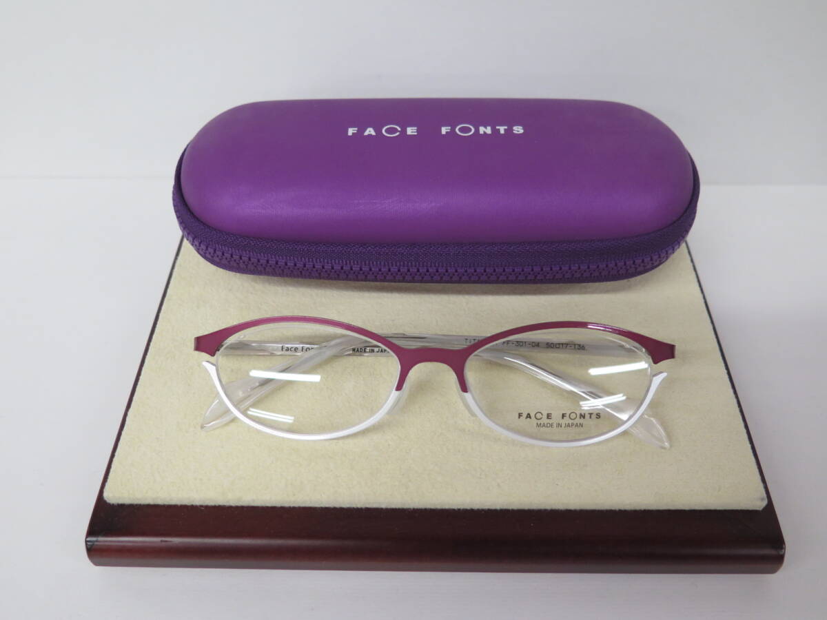 3-55 未使用展示品 Face Fonts フェイスフォント FF301-04 チタン メガネフレーム 眼鏡フレーム 50口17-136拍卖