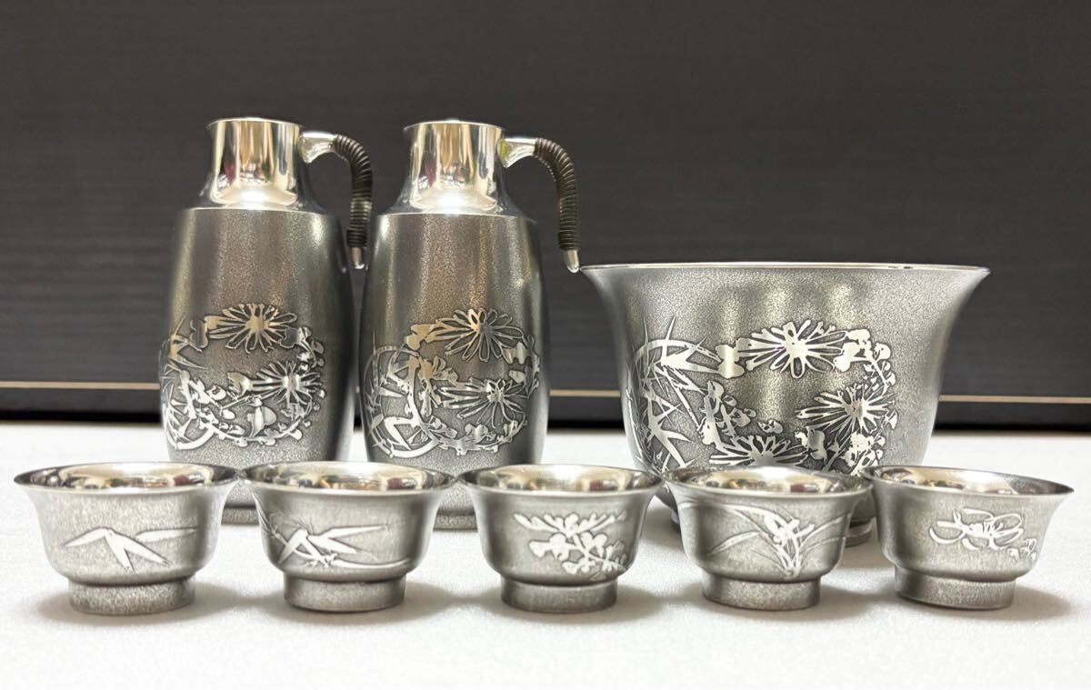 南錫 錫半 錫器 酒器 まとめ お猪口 徳利 コレクション 金属工芸 彫刻拍卖