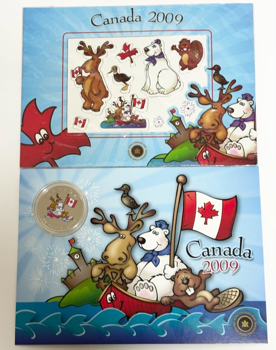 カナダ 2009 25セント カラーコイン キャラクターマグネット セット ロイヤルカナディアンミント拍卖