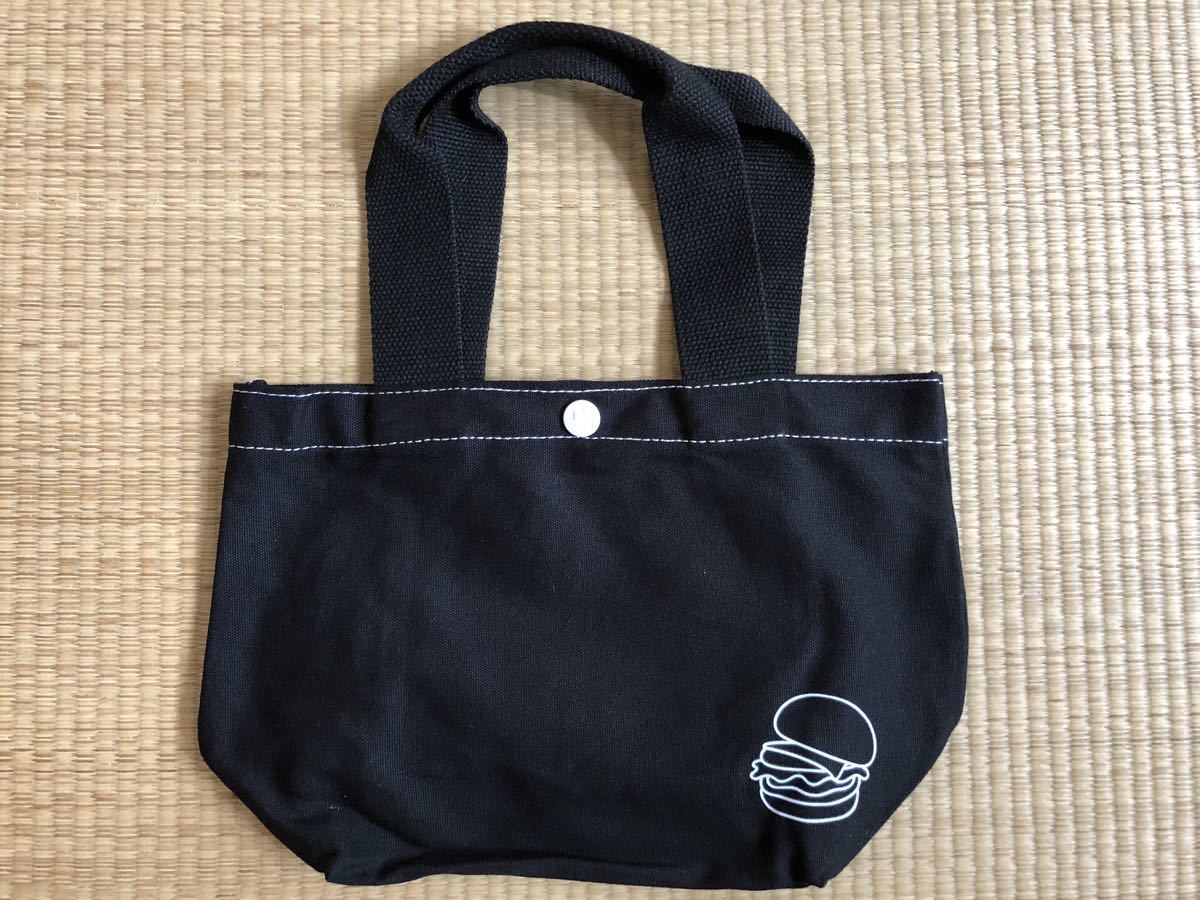★新品非売品★モスバーガー ミニトート キャンバス7帆布 ランチバッグ A5 黒 ブラック拍卖