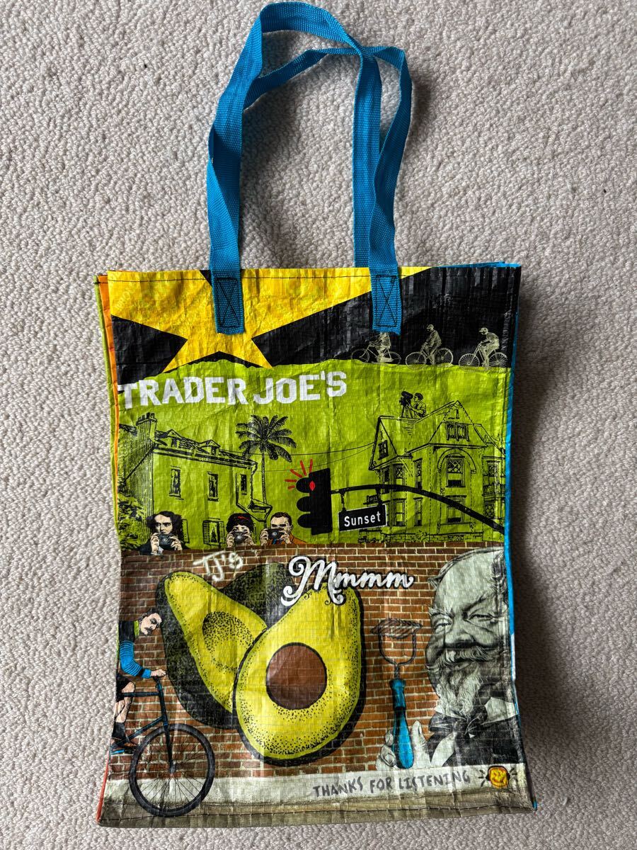 ★used★Trader Joes トレーダージョーズ エコバッグ アボカド柄 20L 買い物バッグ エコバッグ アメリカン雑貨拍卖