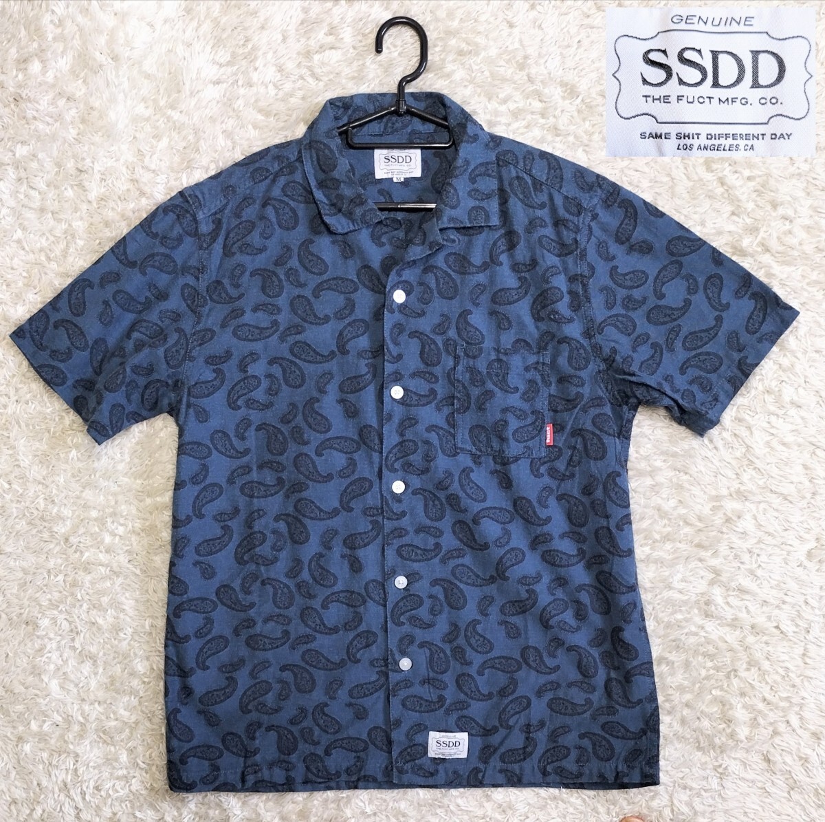 【ペイズリー柄★】Мサイズ FUCT SSDD 半袖オープンカラーシャツ/開襟◆ファクト (6151)拍卖