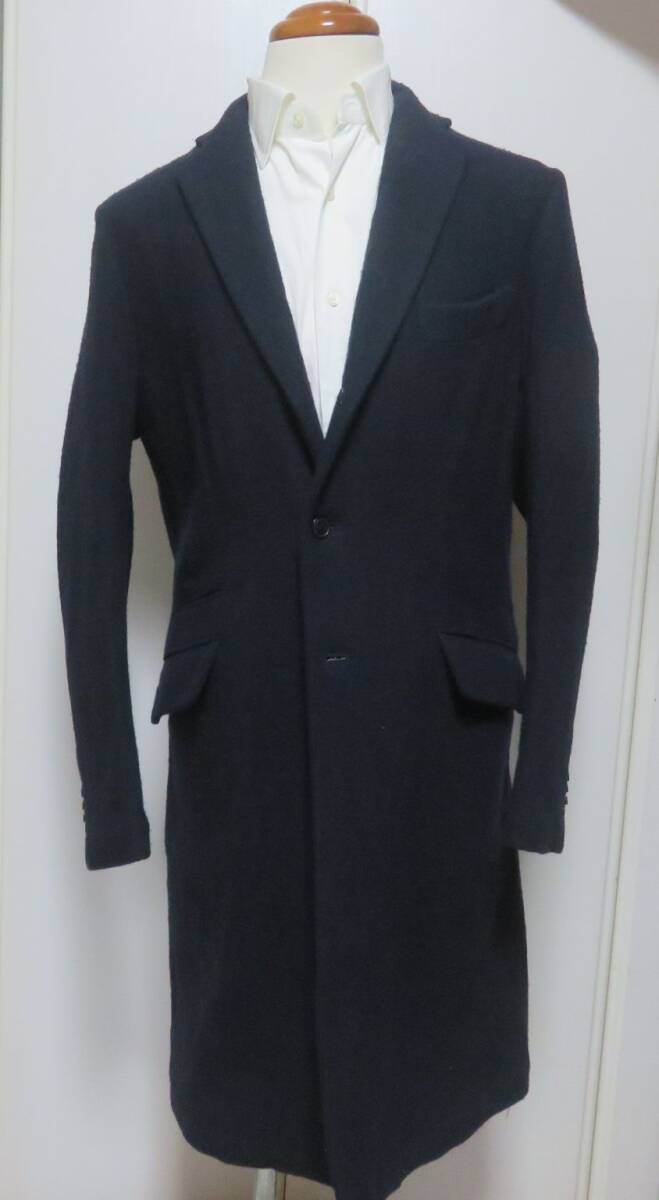 ■新品【エディフィス】上質チェスターコート コットン×ウール ネイビー 40(M-L) EDIFICE #1拍卖