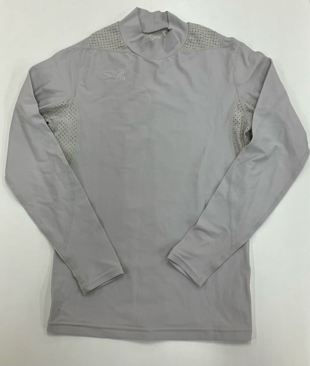 j6e198 ミズノ アンダーシャツ スタンドカラー ライトグレー レディースMサイズ メッシュ トップス 拍卖