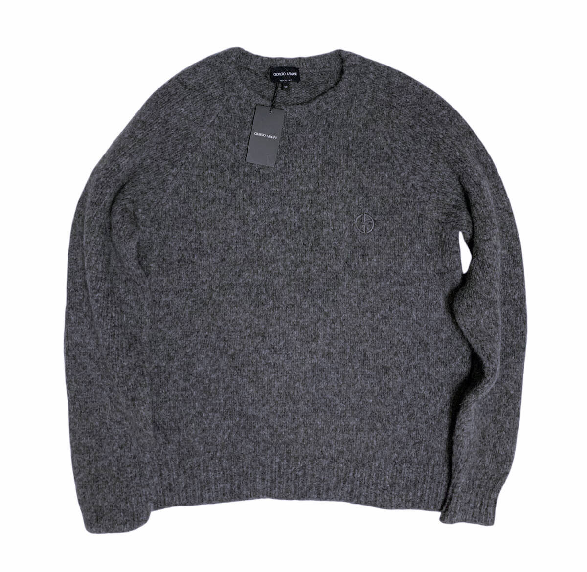 【本物】ジョルジオアルマーニ クールネックメンズセーター グレー サイズ50 GIORGIO ARMANI拍卖