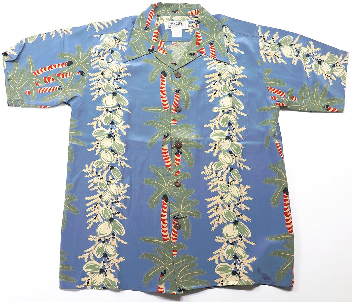 AVANTI (アバンティ) Silk Hawaiian Shirts / シルクアロハシャツ 極美品 サックス size XS / アヴァンティ / ハワイアンシャツ拍卖