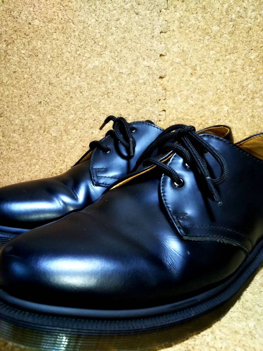 【Dr.MARTENS】ドクターマーチン 1461 PW 3ホールシューズ UK8 (27cm) スムースレザー プレーンウェルト ブラック【良品】拍卖