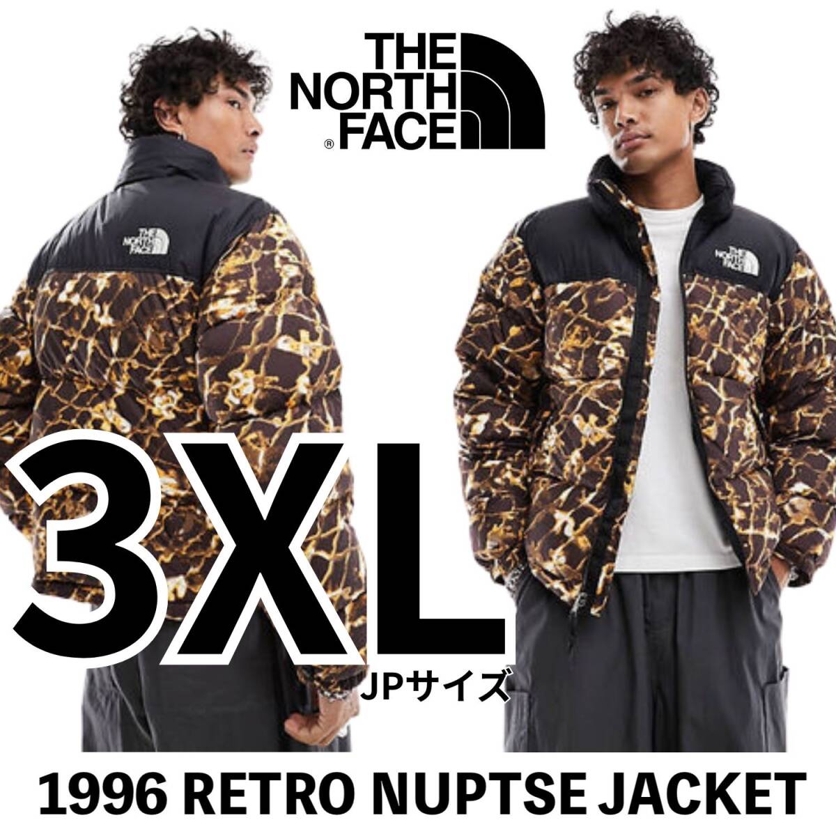 ◆モデル出品◆新品 3XLサイズ ノースフェイス 1996 レトロ ヌプシ グースダウンジャケット 極暖700フィル 日本未発売USAモデル 総柄拍卖