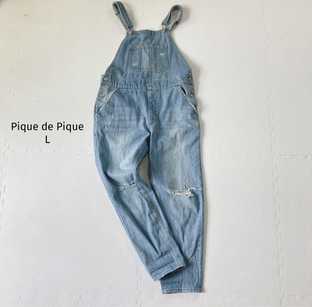 Pique de Pique オーバーオール【L】ライトブルー ダメージ拍卖