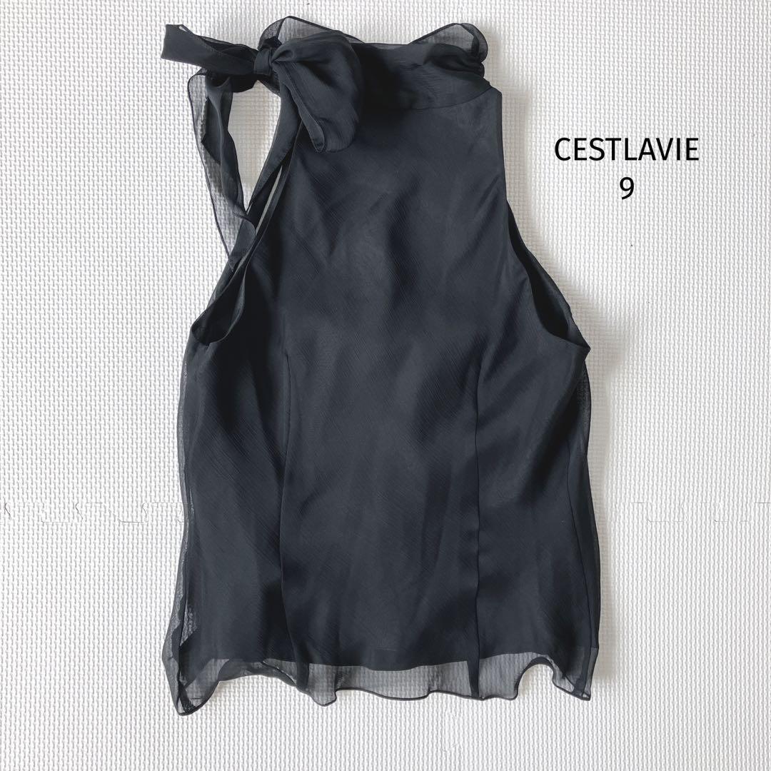 セラビ CESTLAVIE ブラウス【09】シフォン チュール ノースリーブ拍卖