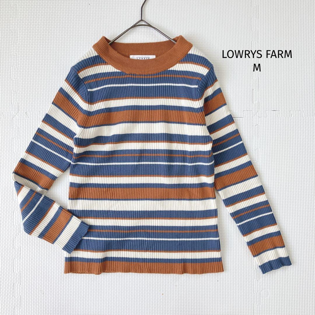 ローリーズファーム ボーダーニット【M】長袖 リブ 配色カラー拍卖