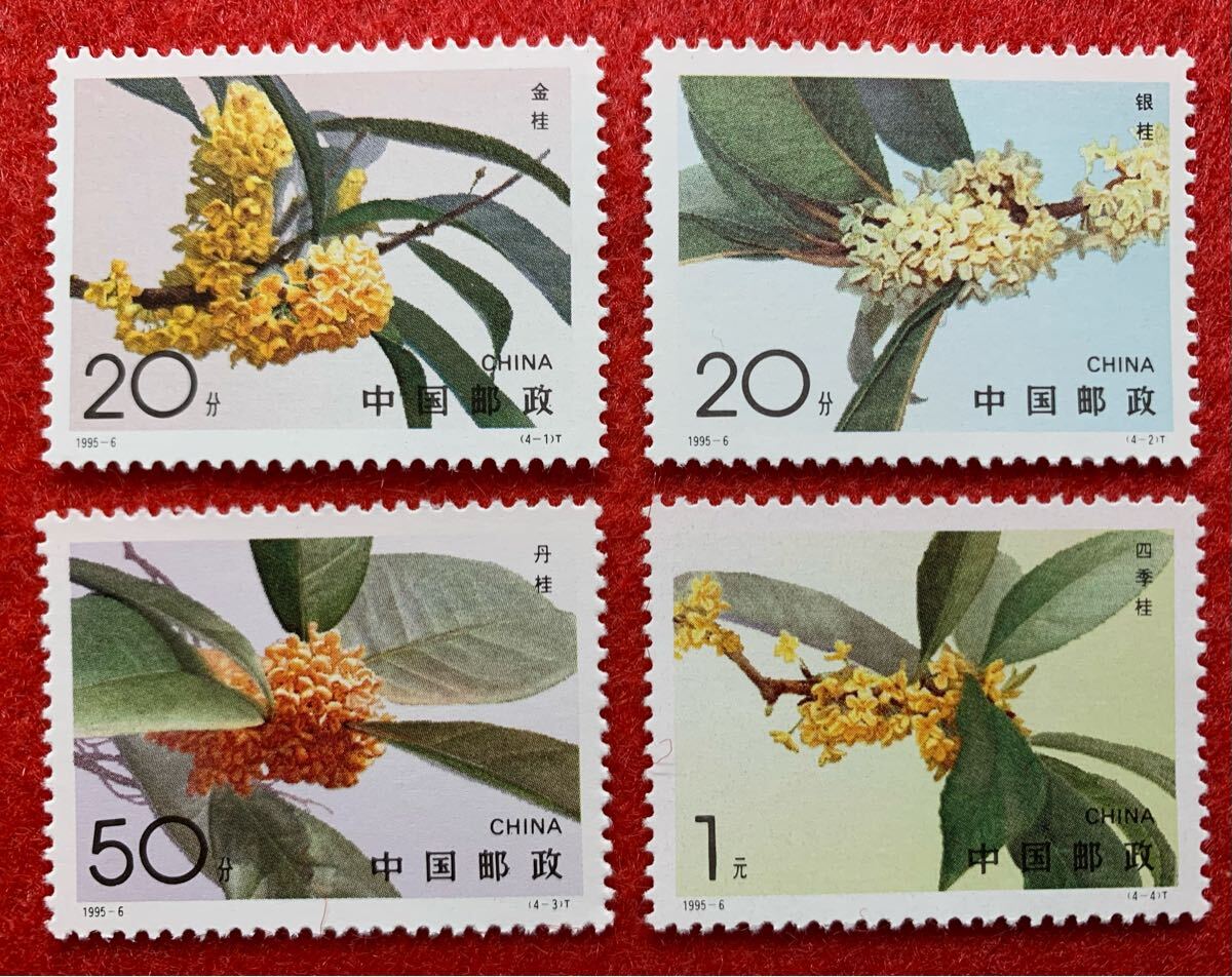 中国切手  未使用  1995年  1995ー6/モクセイ/4種完/NH拍卖