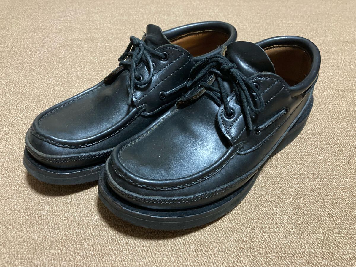ラッセルモカシン トリプルヴァンプ オックスフォードシューズ 9E ブラック 黒拍卖