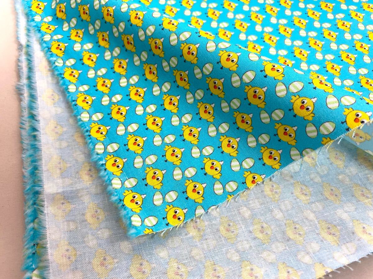 USA生地.シーチング.綿100%.幅110cm× 50cm.ひよこ拍卖