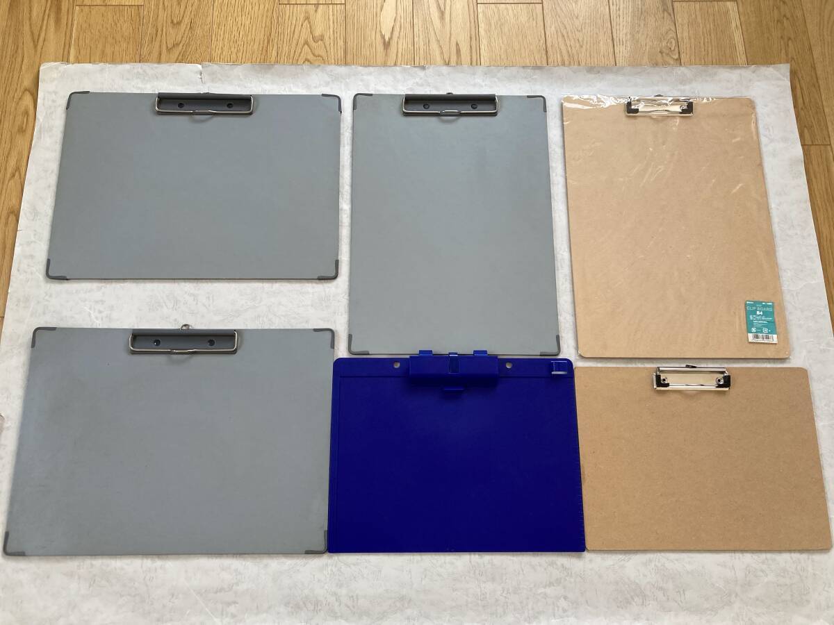 【まとめ】クリップボード バインダー B4x4枚 ヨコ タテ/ KOKUYO コクヨ 3枚 クロス貼り / IZUMI 1枚 MDF製 未開封 / A4x2枚 ヨコ拍卖