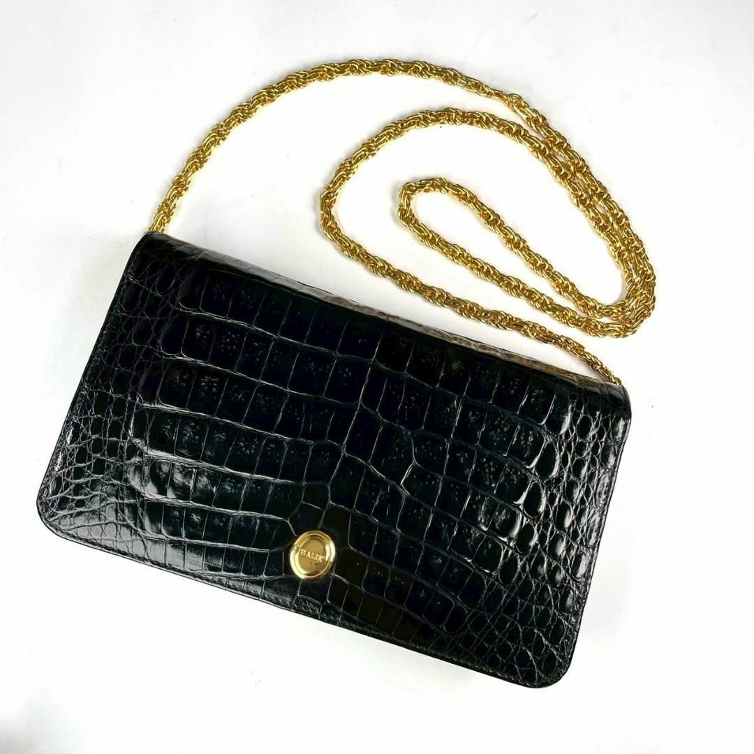 90's 希少 BALLY クロコダイル ワニ 本革 ゴールド チェーン拍卖