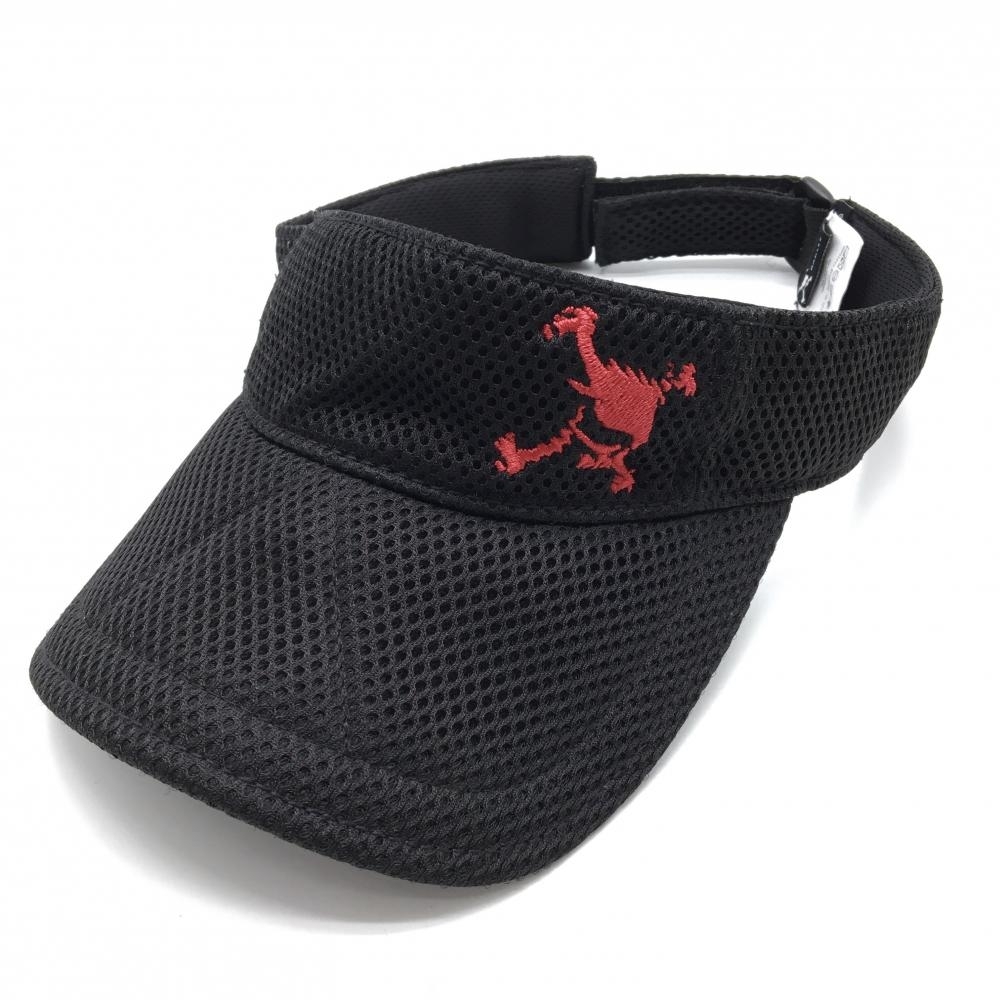 【超美品】オークリー サンバイザー 黒×レッド メッシュ調 ロゴ刺しゅう 表記無し ゴルフウェア Oakley拍卖
