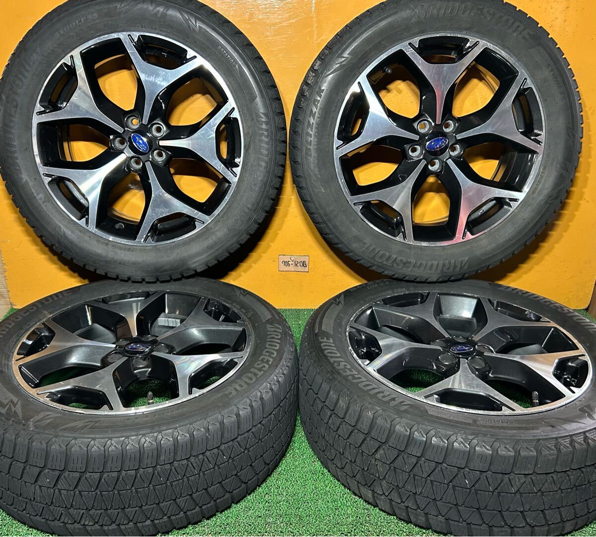 *冬用 225/55R18 98Q BRIDGESTONE BLIZZAK DM-V3 *ENKEI スバル純正【18×7.0J +48 PCD:100×5H ハブ径:54mm】*フォレスター等に拍卖