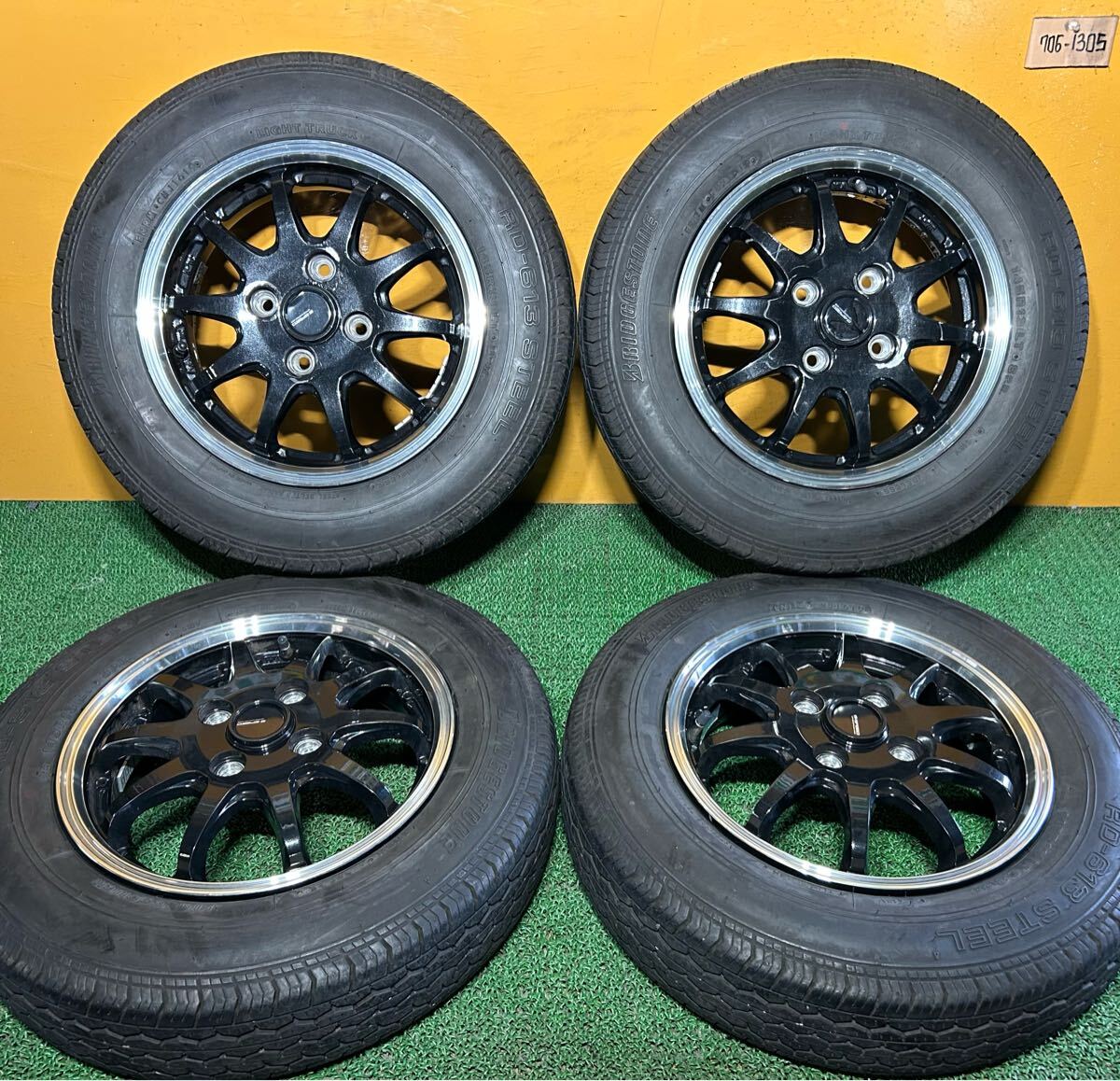 *夏用 145R13 LT 8P.R BRIDGESTONE RD-613 STEEL *G-SPEED【13×4.0J +45 PCD:100×4H ハブ径: 65mm】*4本セット拍卖