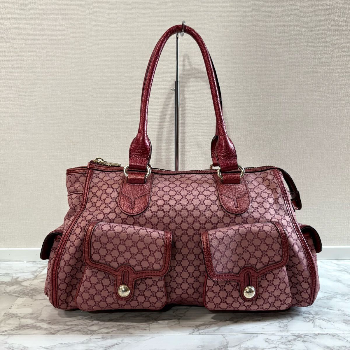 美品・希少 CELINE セリーヌ マカダム柄 サイドポケット トートバッグ拍卖