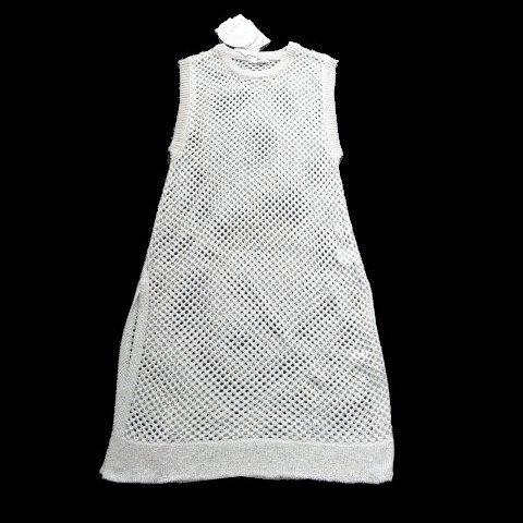 新品 efforia スパンコール メッシュ ニット ワンピース ノースリーブ M 白 TOMO DAACO 拍卖