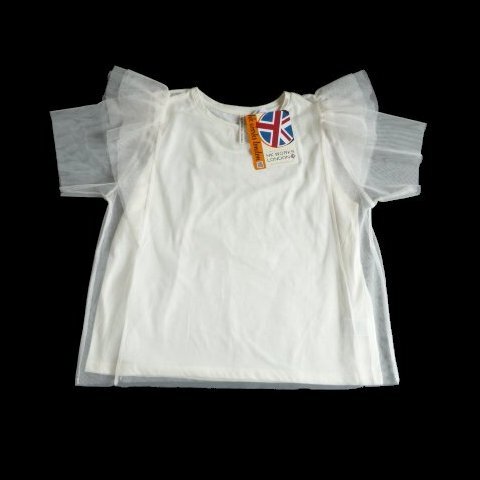 新品 袖フリル シアー 重ね Tシャツ チュール トップス HK WORKS LONDON M 白 ヒロココシノ カットソー 拍卖