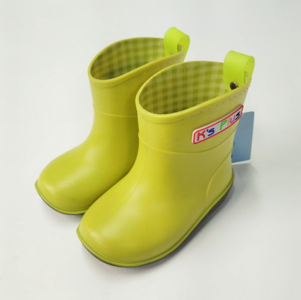 【履口縫製不良B品】キッズ ショート レインブーツ 17.0cm ライト グリーン レインシューズ 長靴 防水 防滑底 男の子 女の子 18003 ②拍卖