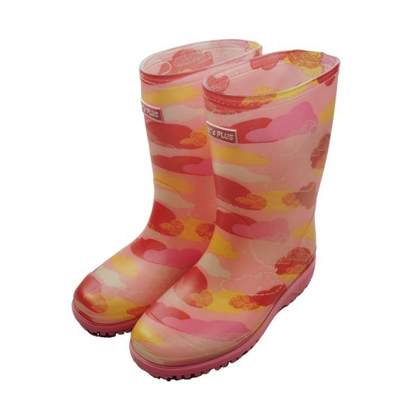 【履口の加工不良B品】キッズ レインブーツ ピンク 22.0cm レインシューズ 長靴 防滑 女の子 レディース kp_17007 ⑤拍卖