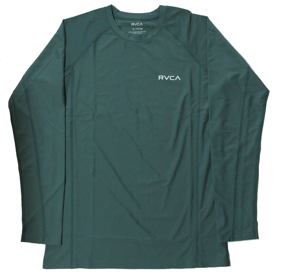 RVCA ルーカ メンズ ストレッチ 長袖 ラッシュガード XLサイズ GPA0 グリーン系拍卖