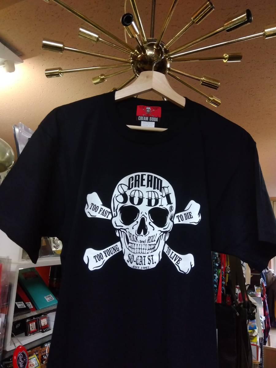 MサイズクリームソーダカラベラTシャツ黒!CREAMSODAメキシコCalaveraロカビリーブラックキャッツビスキャッツピンクドラゴン昭和ガイコツ拍卖