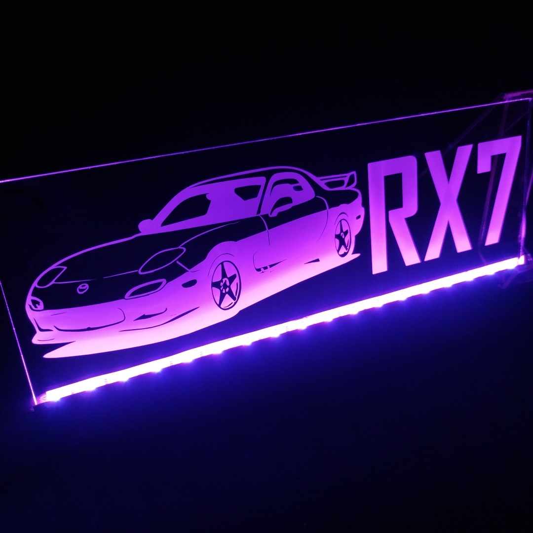 RX-7③ フルカラーLED アクリルプレート ロータリーエンジン FD3S FC3C FC3S サバンナ カブリオレ MAZDA マツダ 内装 カスタム パーツ拍卖