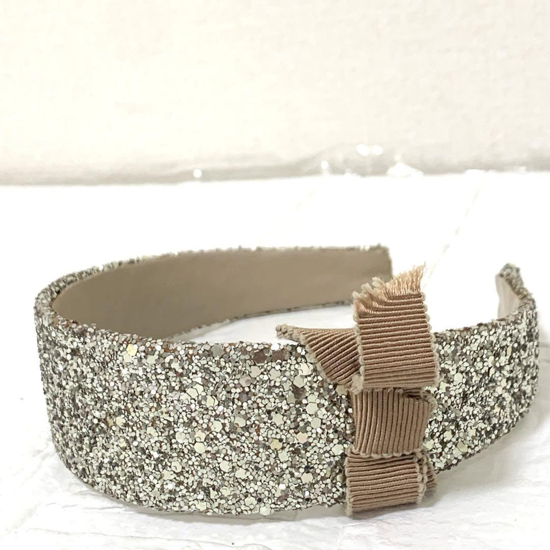 miumiu ミュウミュウ リボン付きカチューシャ スパンコール ラメ拍卖