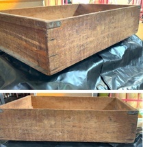 ■47「仕出し屋さんの木製番重」頑強な木箱 補強金具付き/中段あり スタッキング可 道具箱 W80×D54×H20cm 約5㎏ 超お得!!拍卖